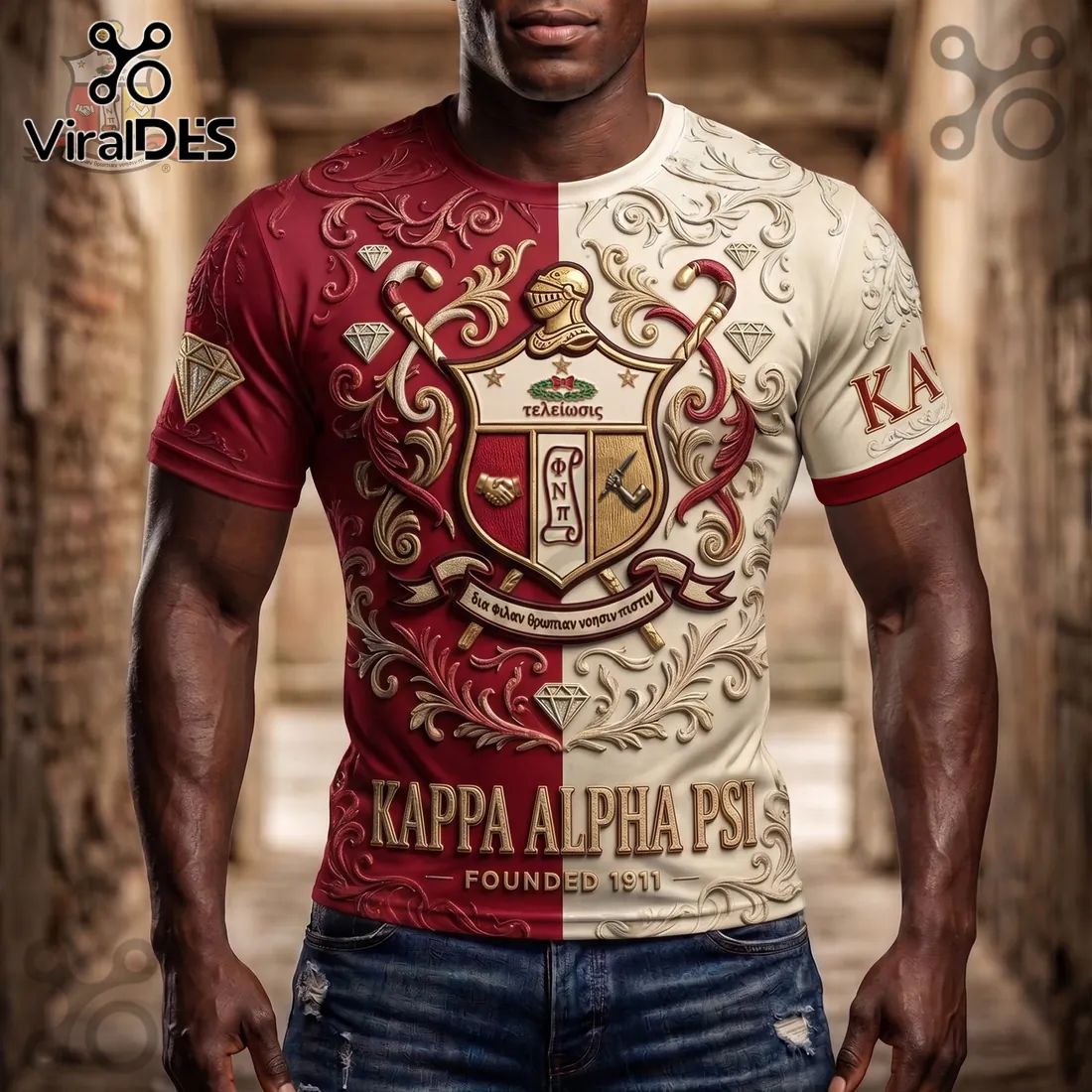 Premium Kappa Alpha Psi Crimson and Cream Shirt