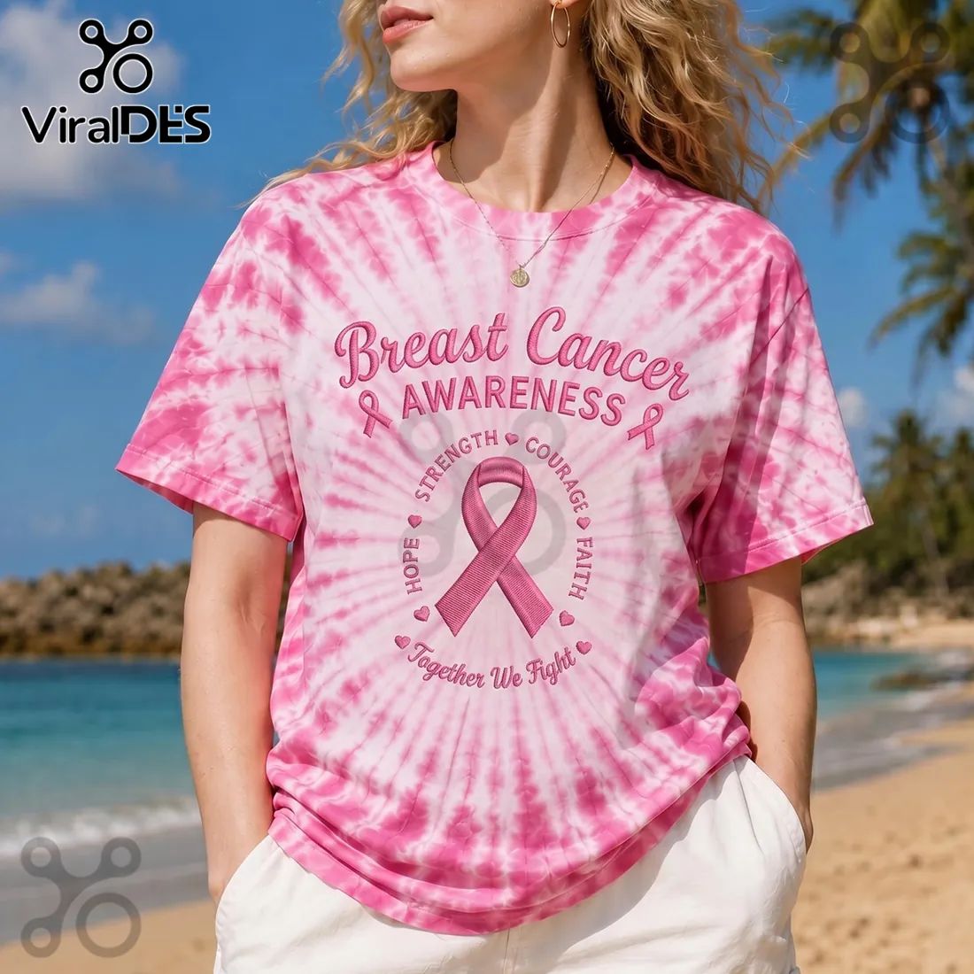 Pink Ribbon Breast Cancer Awareness Strength Hope Faith Shirt