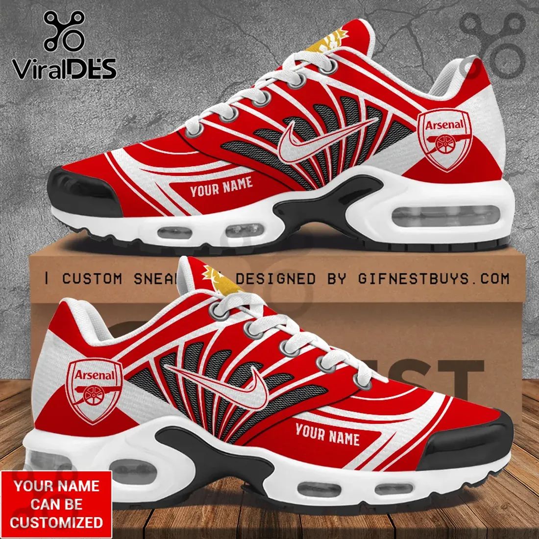 Personalized Arsenal Football Club 25/26 Champions Air Max Sneakers