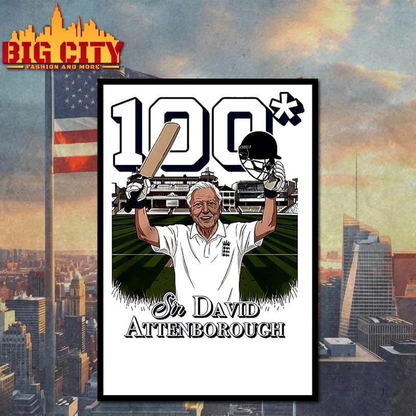 Sir David Attenborough 100 cricket players shirt