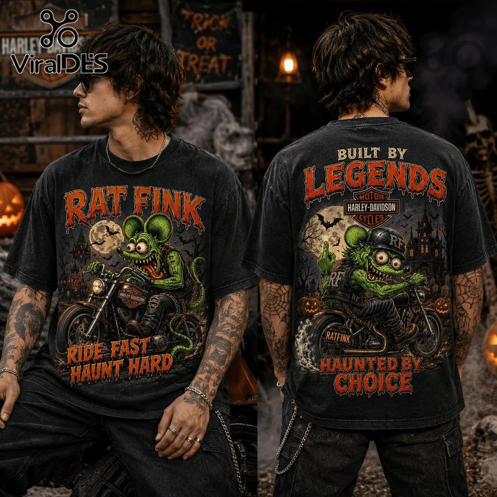 Rat Fink Biker Halloween Harley-Davidson T-Shirt