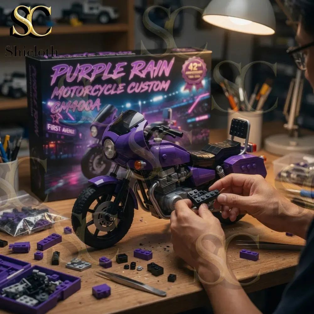 Purple Rain Motorcycle Custom CM400A 42nd Anniversary Collection Building Brick Set