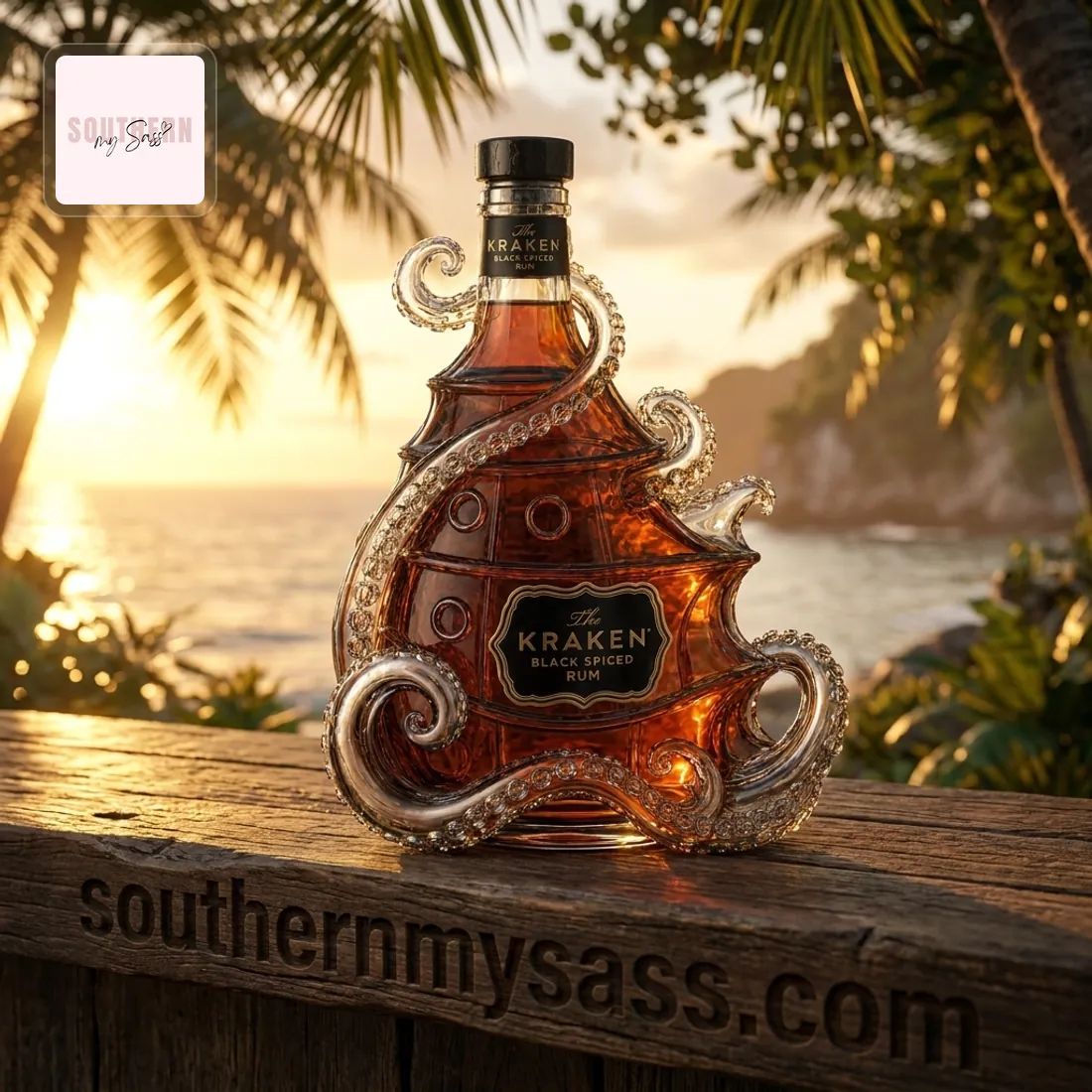 Kraken Black Spiced Rum Octopus Tentacle Collectible Whiskey Bottle