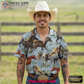 Western Horse Short Sleeve Hawaiian Shirt