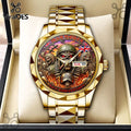 Iron Maiden 50th Anniversary Gold Tone Analog Watch