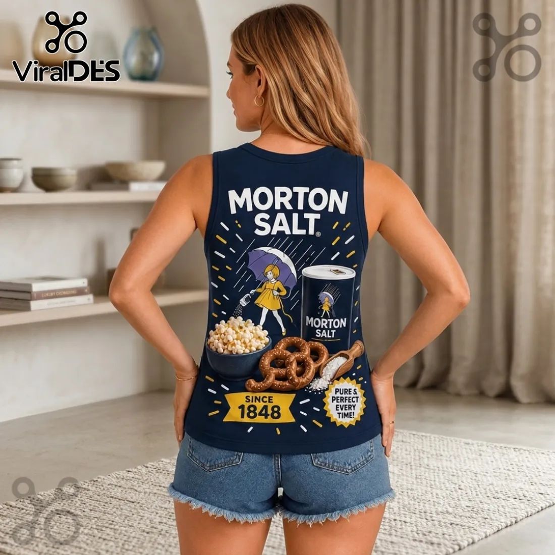 Morton Salt Vintage 1848 V-Neck Tank Top