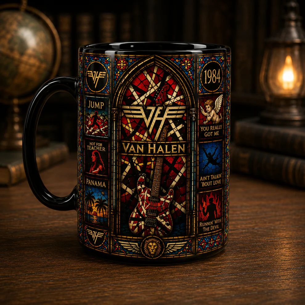 Van Halen Rock Band Stained Glass Accent Mug