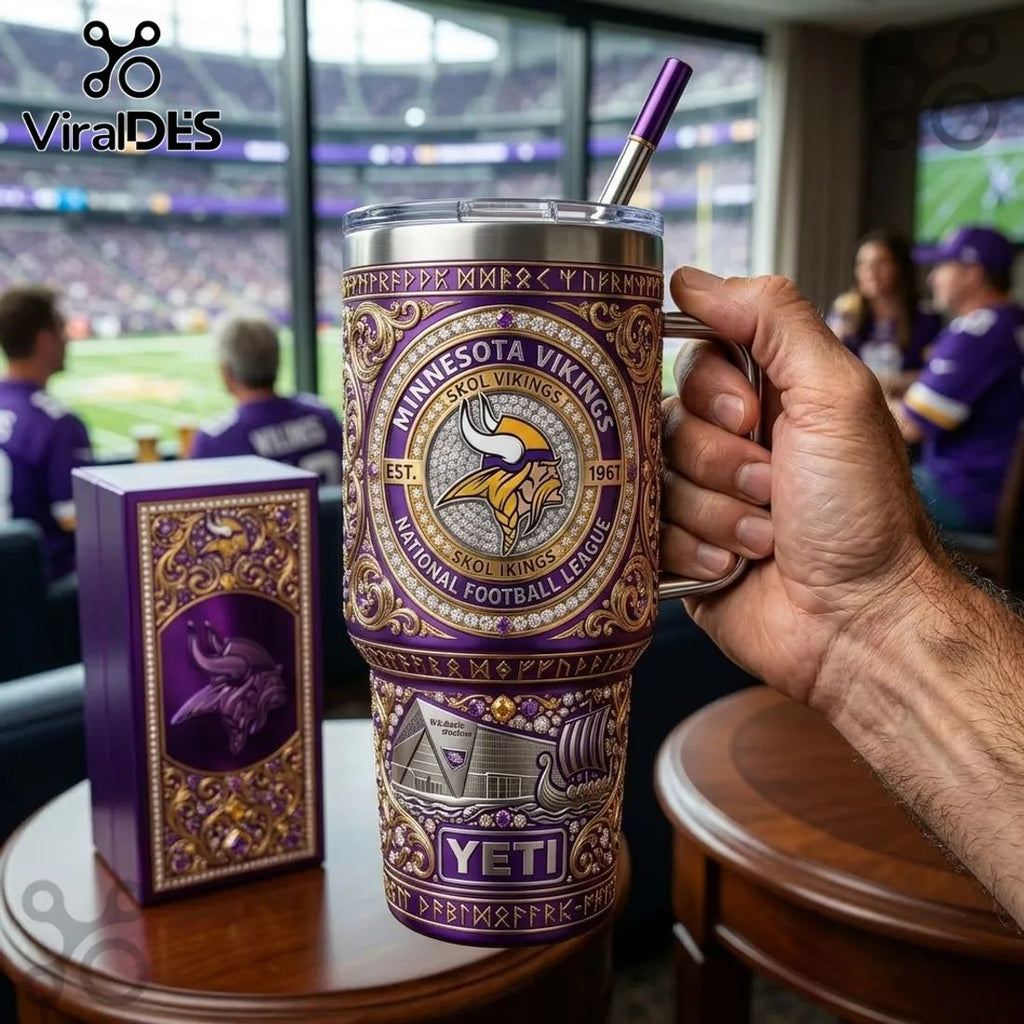 Minnesota Vikings Luxury 40oz Stanley Tumbler