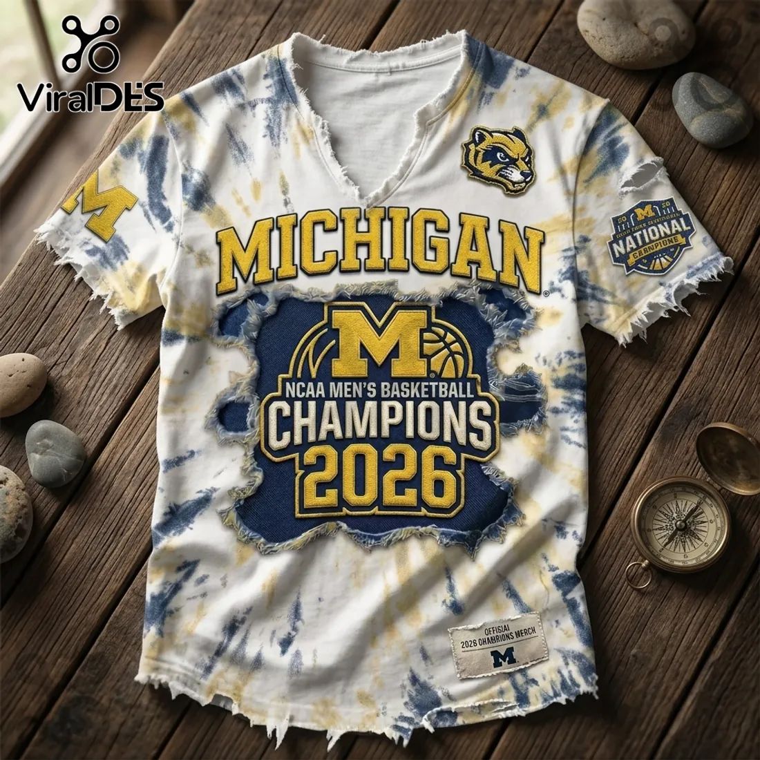 Michigan Wolverines 2026 NCAA Champions Tie Dye T-Shirt