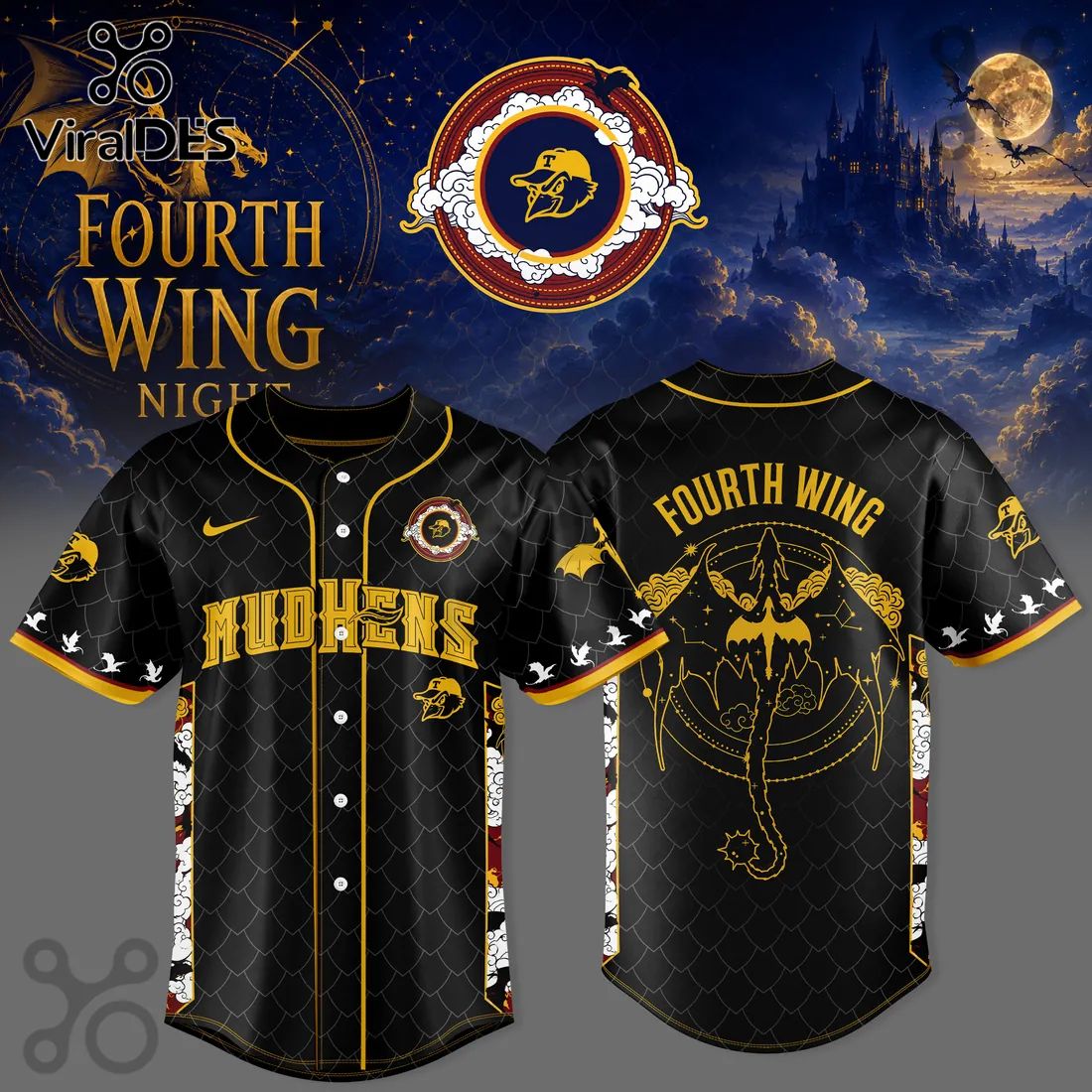 Toledo Mud Hens Fourth Wing 2026 Black Baseball Jersey