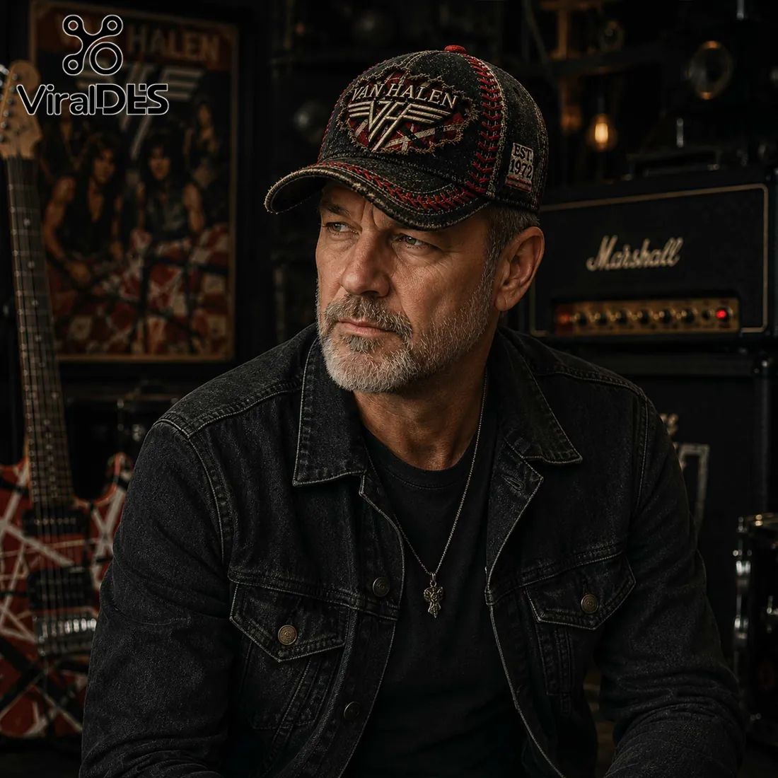 Van Halen Vintage Distressed Embroidered Baseball Cap 2026