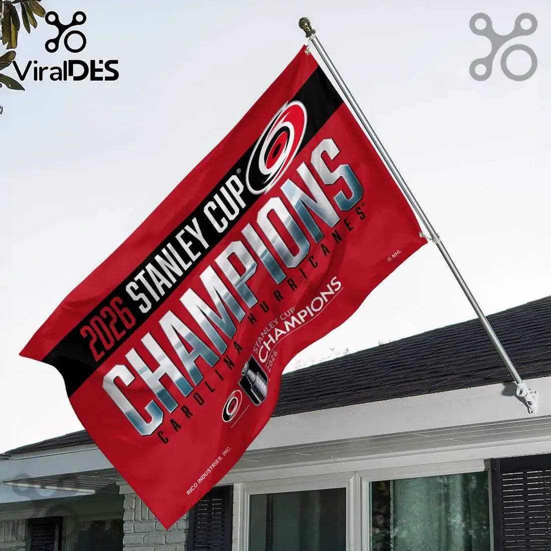 Carolina Hurricanes 2026 Stanley Cup Champions Red Double Sided House Flag