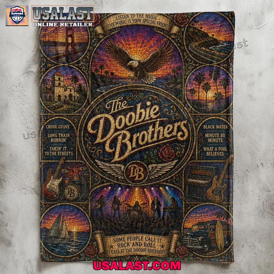 The Doobie Brothers Band Stained Glass Quilt Blanket