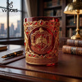 Delta Sigma Theta Ornate Gold Red Glass Tumbler