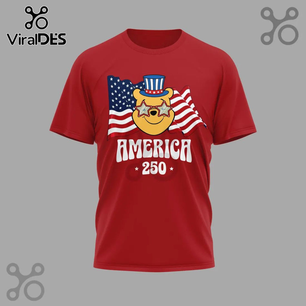Patriotic Pooh & Friends America 250 Years of Freedom T-Shirt