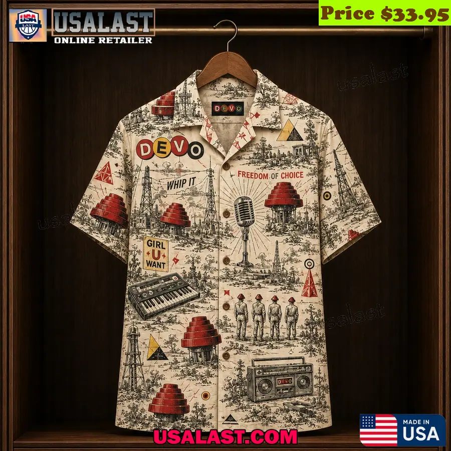 DEVO Retro New Wave Band Hawaiian Shirt
