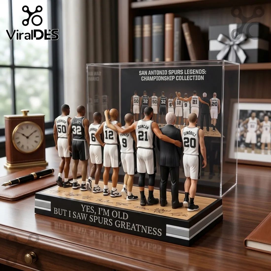 San Antonio Spurs Legends NBA Championship Acrylic Plaque