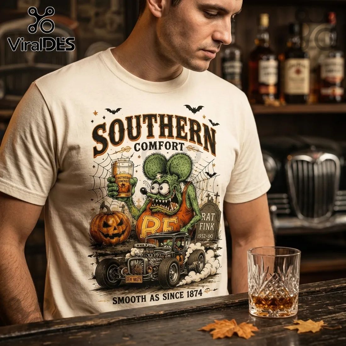 Rat Fink Southern Comfort Halloween Mascot T-Shirt