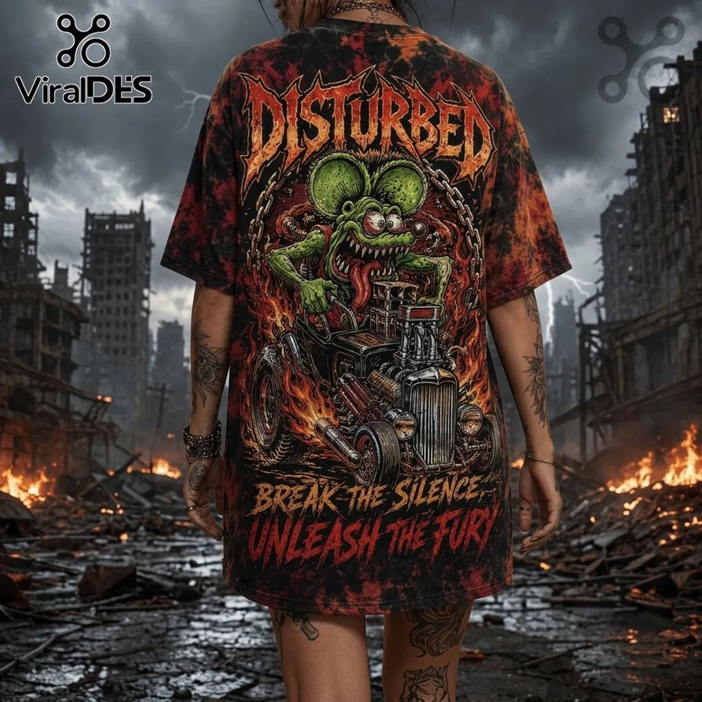 Disturbed Rat Hot Rod Premium Tie Dye T-Shirt