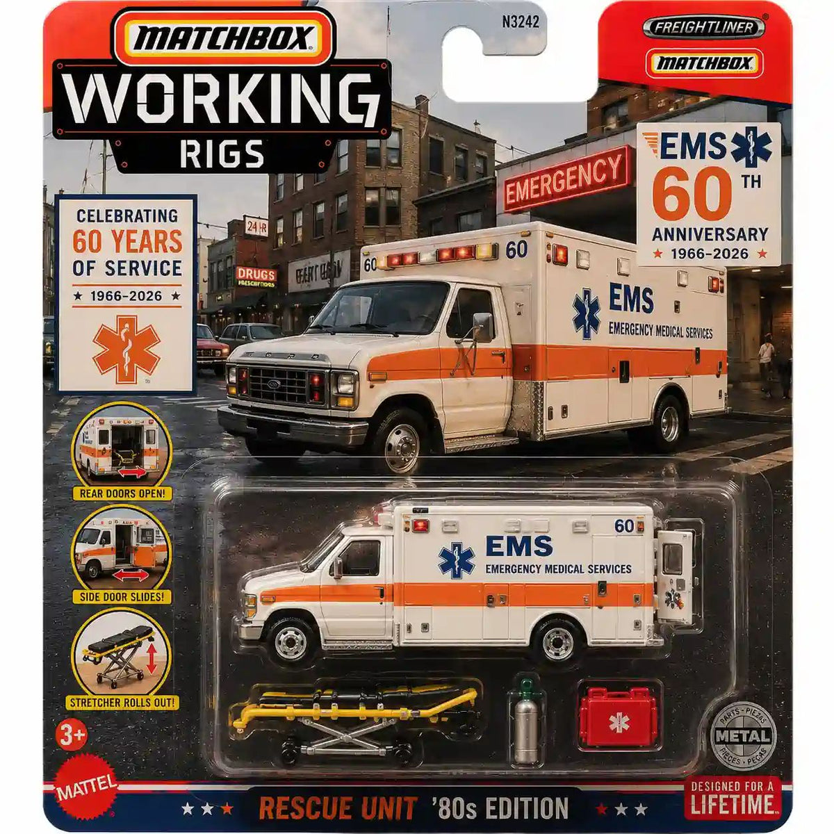 Wheels Matchbox Working Rigs EMS 60th Anniversary Ambulance
