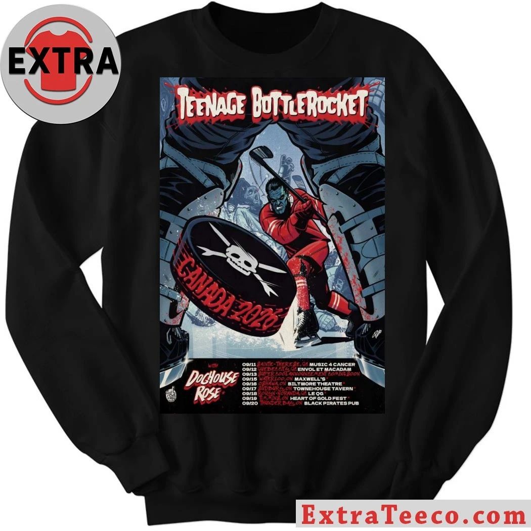 Poster Teenage Bottlerocket With Doghouse Rose 2026 Canada Tour Shirt