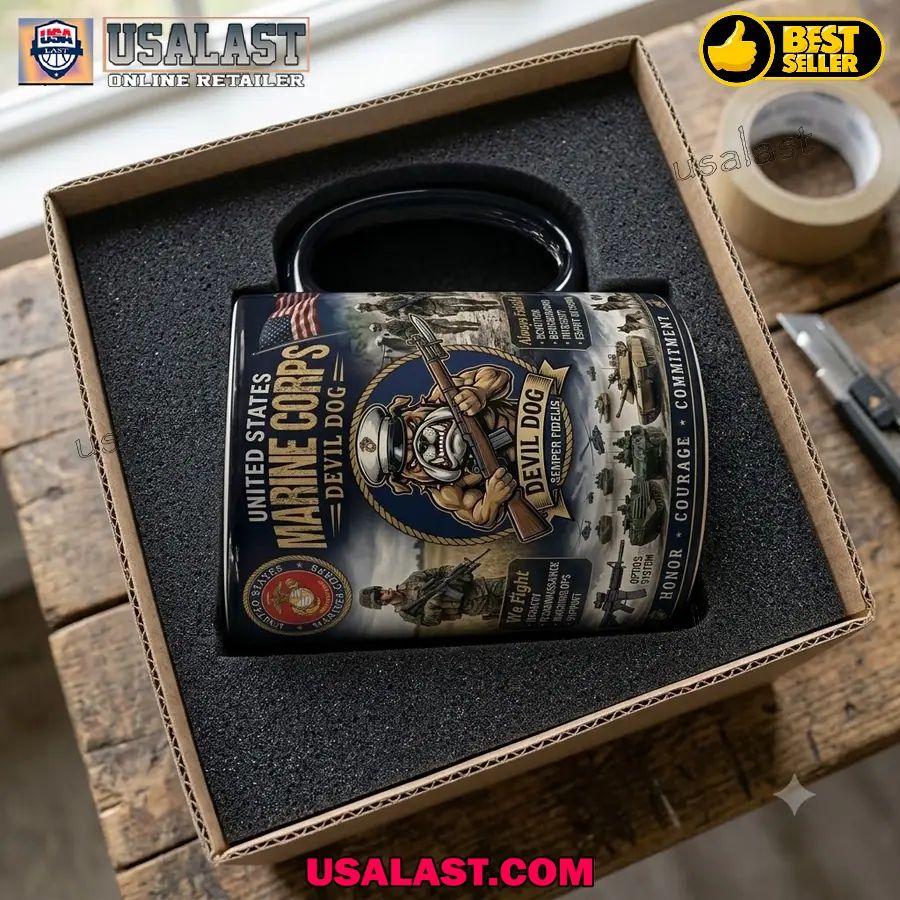 US Marines Corps Devil Dog Semper Fidelis Coffee Mug