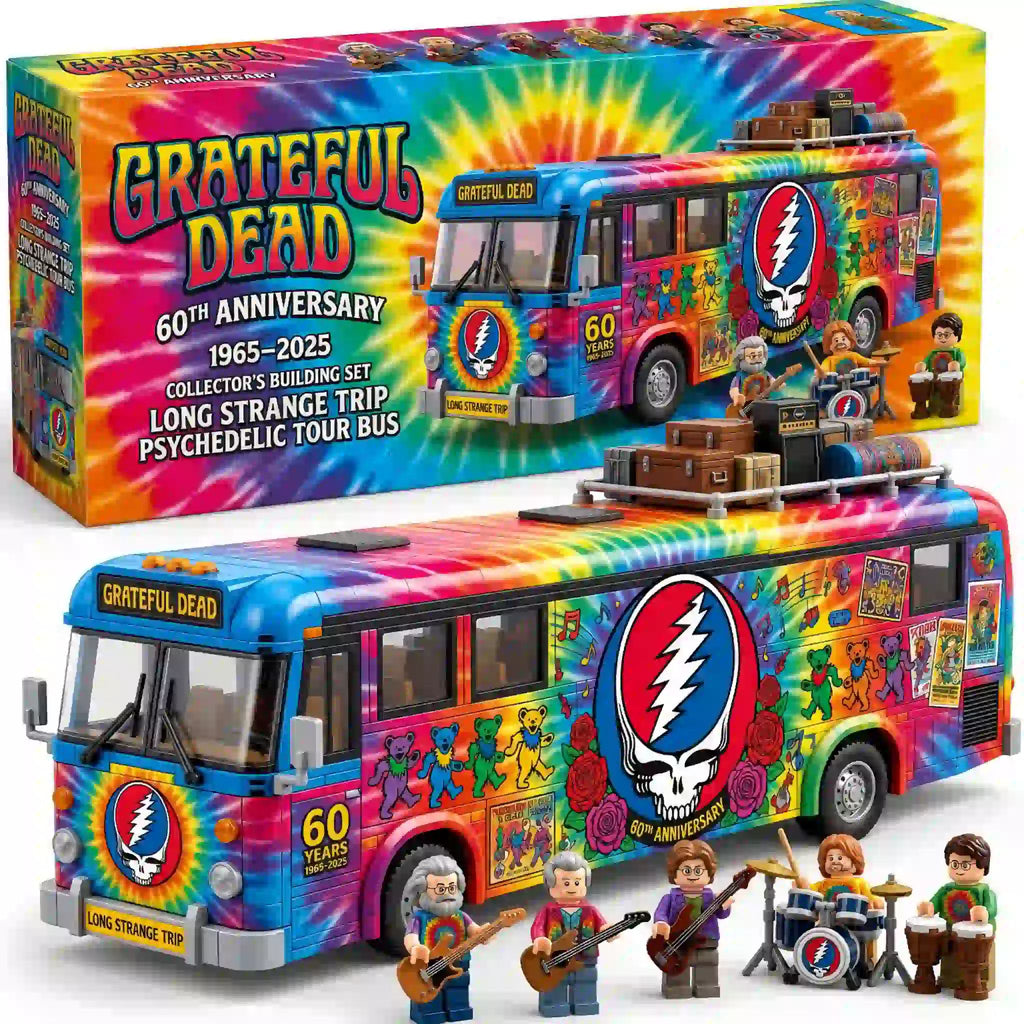 Grateful Dead 60th Anniversary Psychedelic Tour Bus Building Brick Set