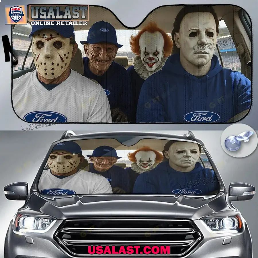 Ford x Horror Movie Characters Car Sunshade, Car Windshield Cover