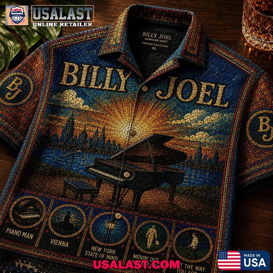 Billy Joel Stained Glass Unisex Hawaiian Shirt