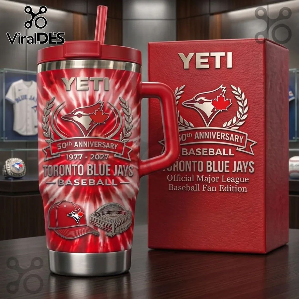 Toronto Blue Jays 50th Anniversary Tie Dye YETI StanleyTumbler