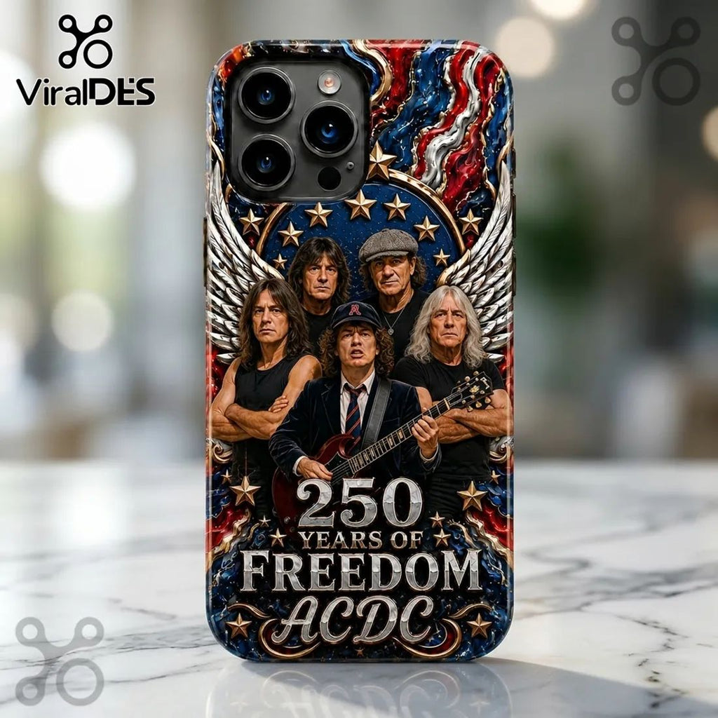 AC/DC 250 Years of Freedom Patriotic American Flag Collectible Phone Case