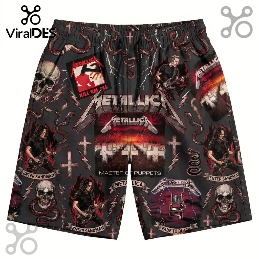 Metallica Master Of Puppets Black Hawaiian Shirt And Shorts