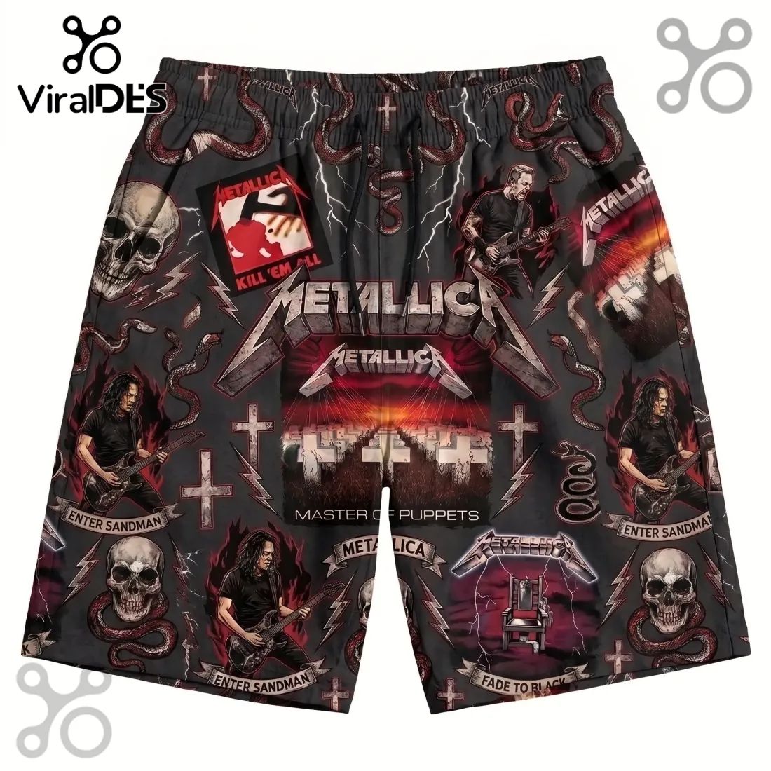 Metallica Master Of Puppets Black Hawaiian Shirt And Shorts