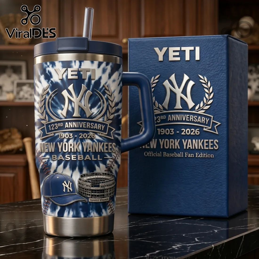 YETI x New York Yankees 123rd Anniversary Stainless Steel Tumbler