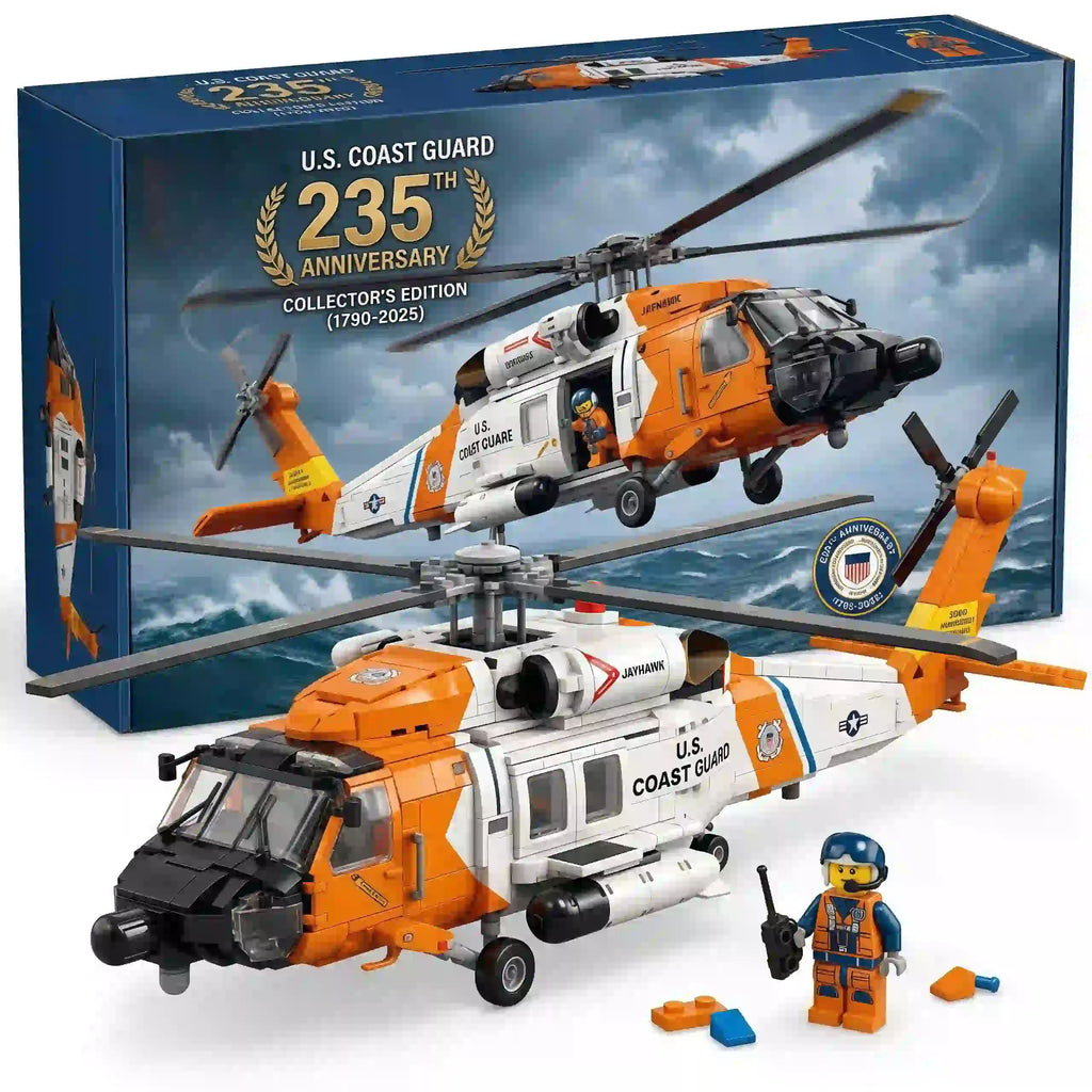 U.S. Coast Guard 235th Anniversary HH-60J Jayhawk Building Brick Set