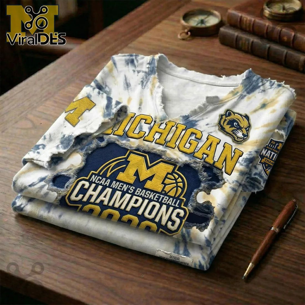 Michigan Wolverines 2026 NCAA Champions Tie Dye T-Shirt