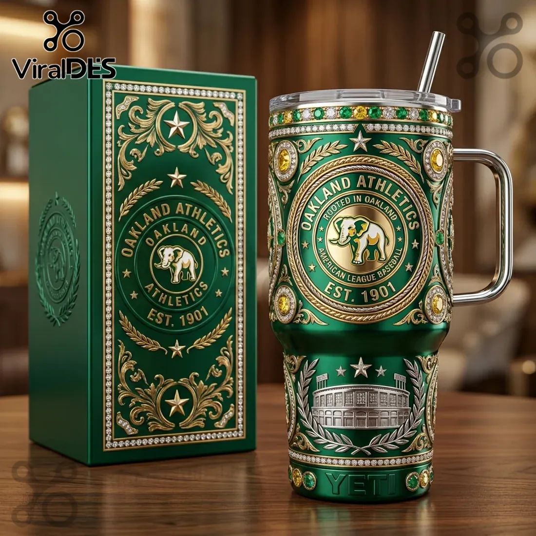 Oakland Athletics Luxury Commemorative 40oz Stanley Tumbler