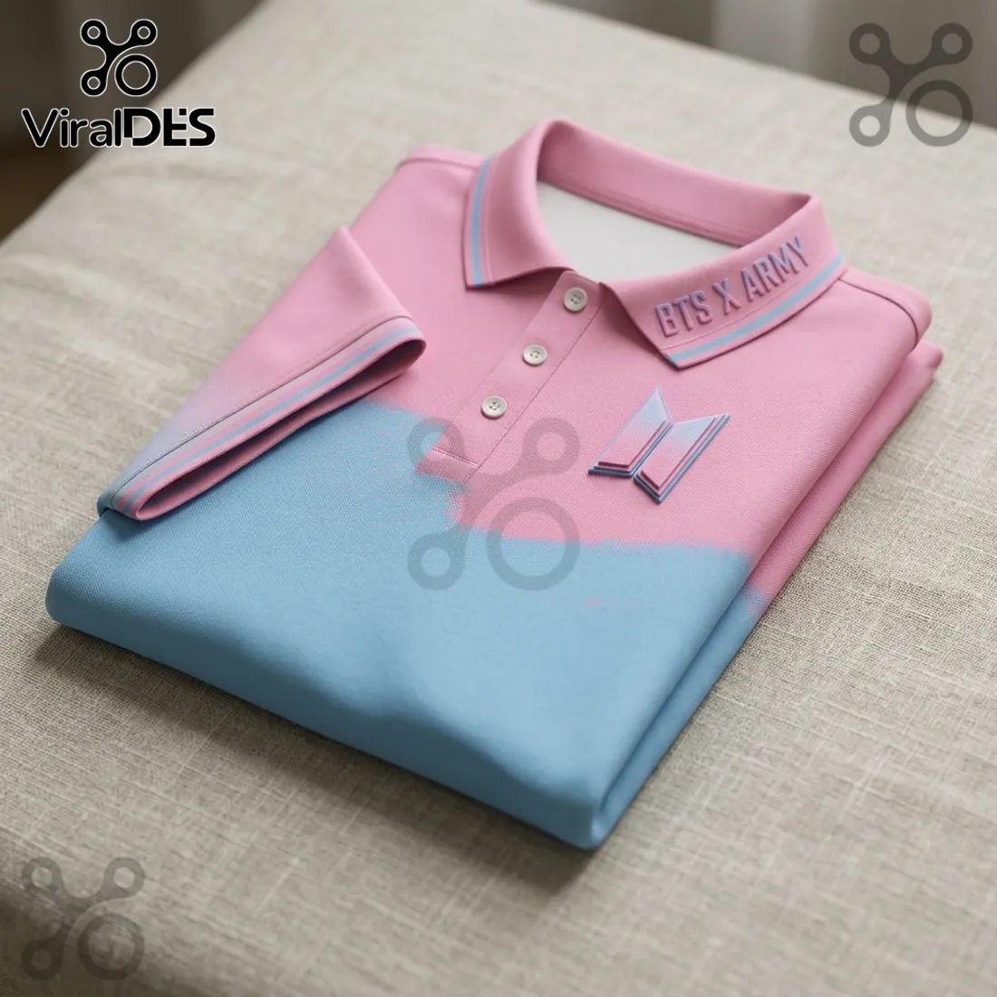 BTS x Army Custom Name Pink Polo Shirt