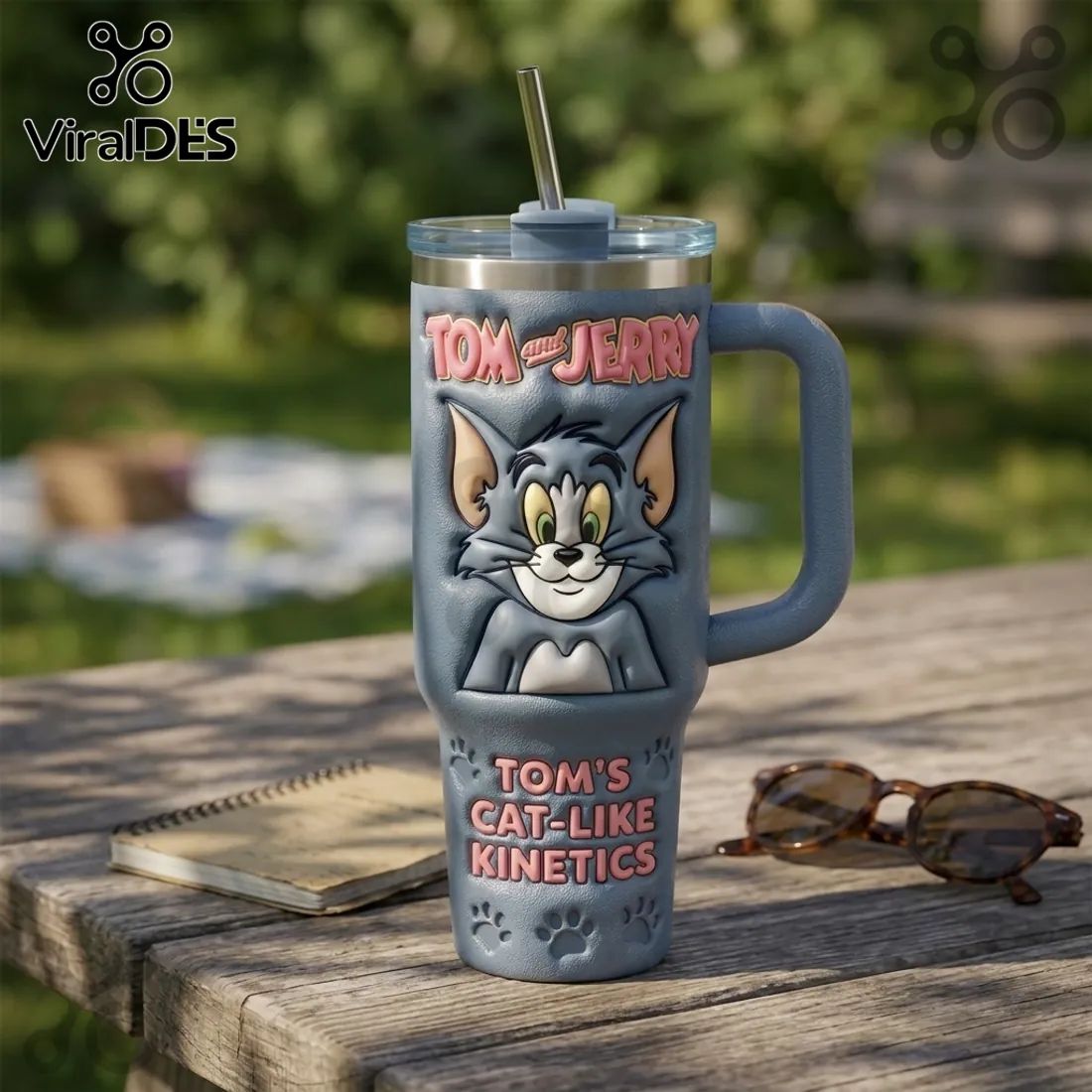 Tom and Jerry Embossed Tom Character Stanley Tumbler