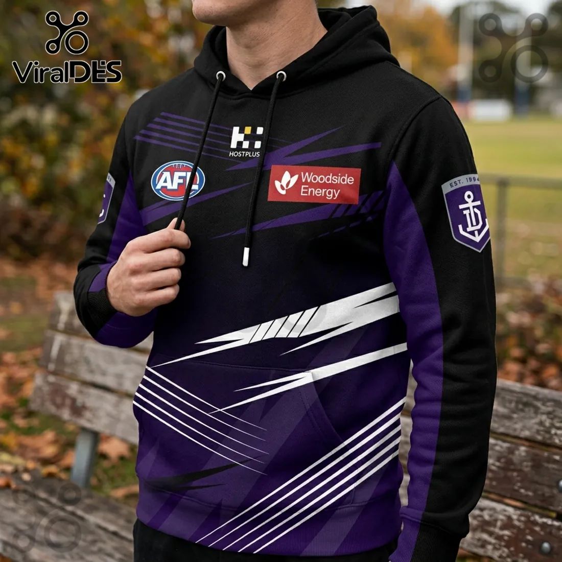 Fremantle Dockers Purple Black Logo Hoodie