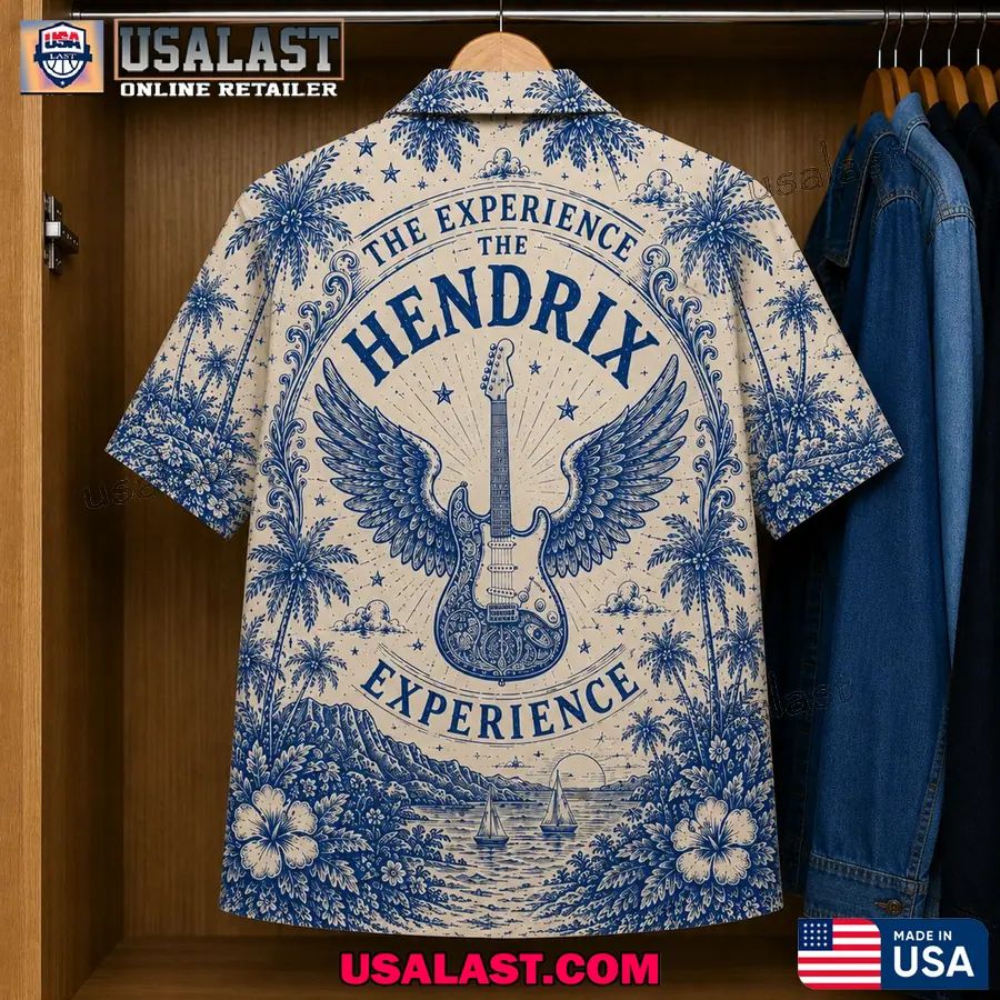 Jimi Hendrix Tropical Blue Hawaiian Shirt