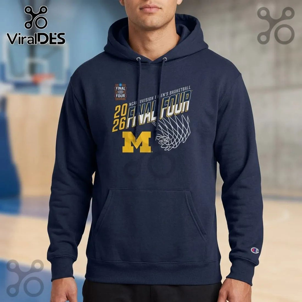 Michigan Wolverines NCAA Final Four Basketball Navy Pullover Hoodie
