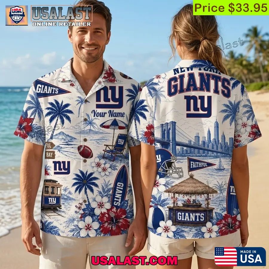 New York Giants Personalized Summer Hawaiian Shirt