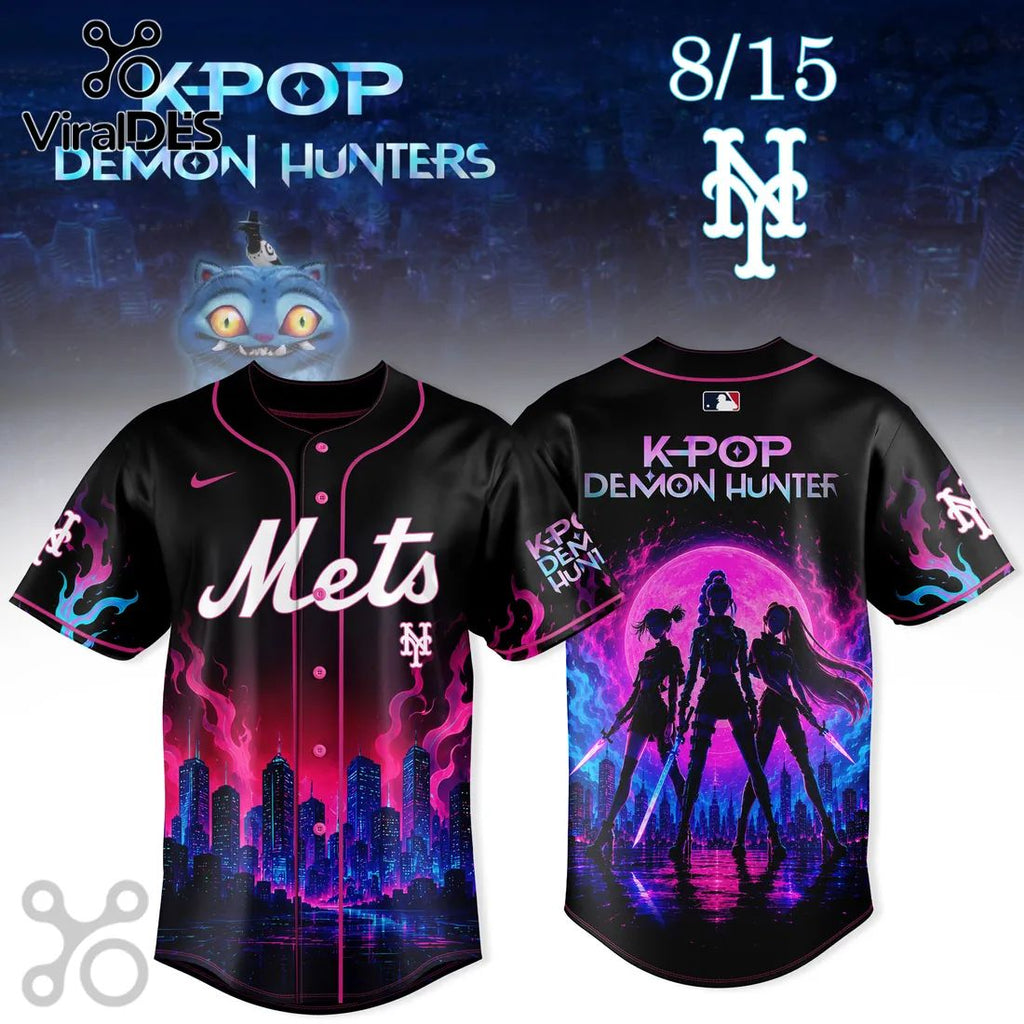 New York Mets K-Pop Demon Hunters Black Jersey