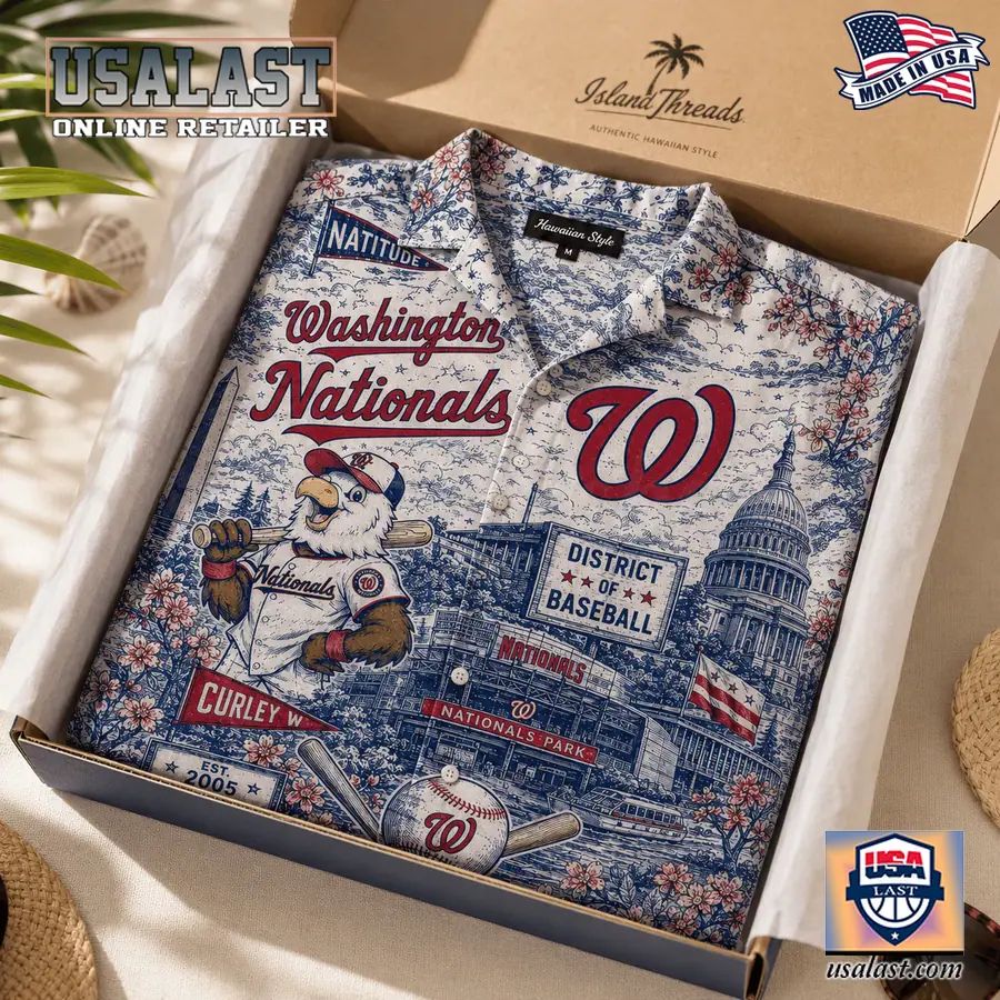 Washington Nationals Vintage Tropical Hawaiian Shirt