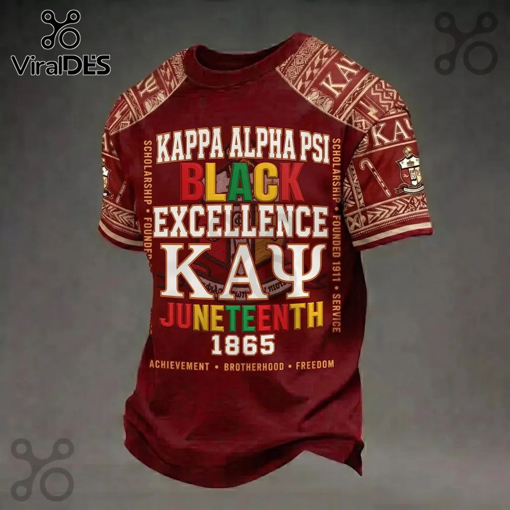 Kappa Alpha Psi Fraternity 1865 Juneteenth Maroon T-Shirt