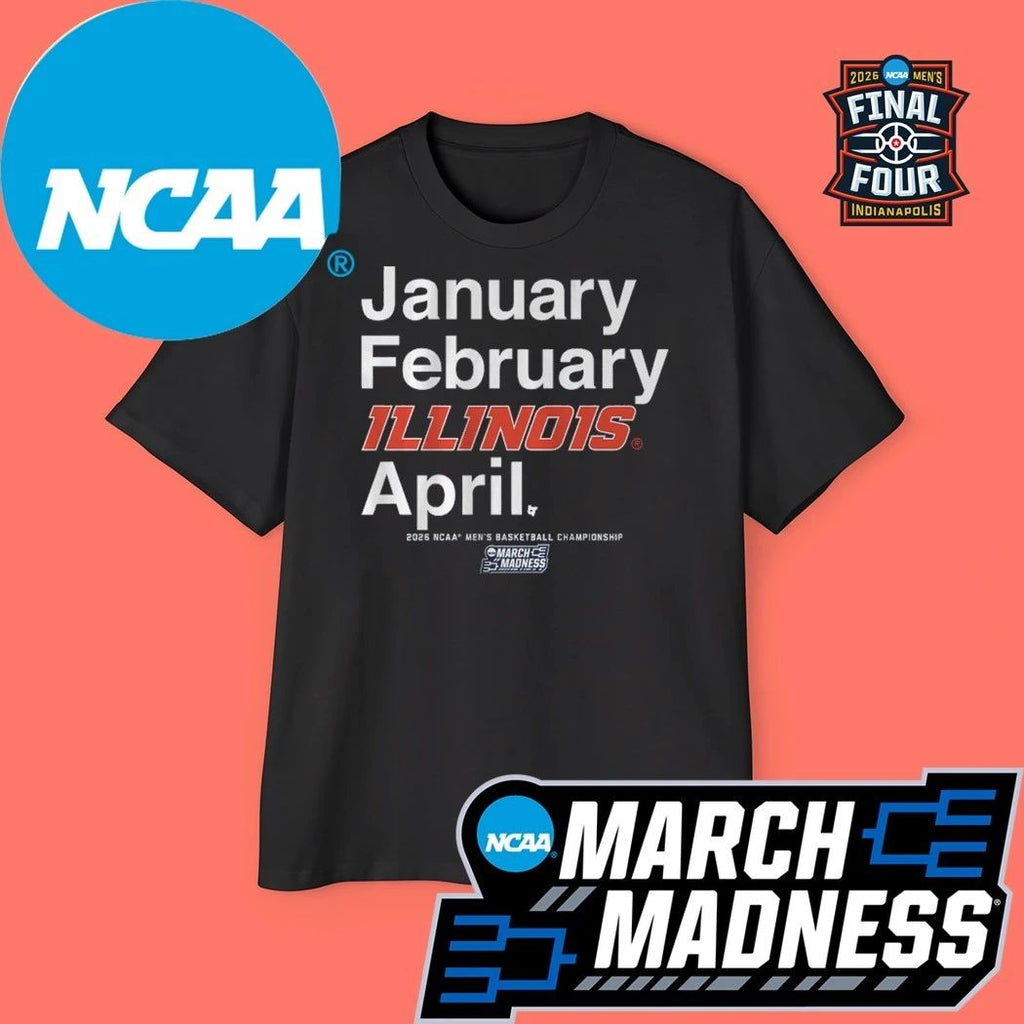 Illinois Fighting Illini MBB 2026 March Madness Month Logo Shirt