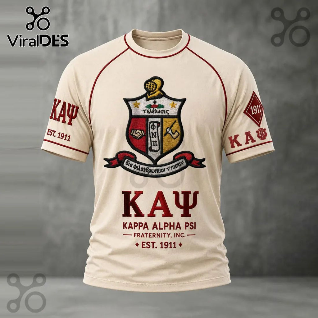 Kappa Alpha Psi Fraternity Crest Vintage Cream T-Shirt