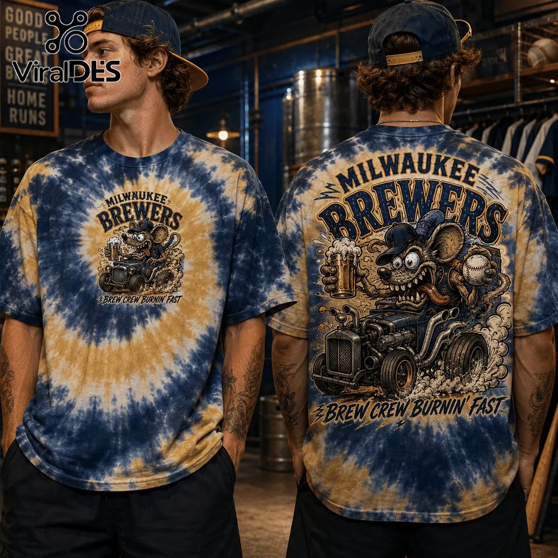 Milwaukee Brewers Tie-Dye Mascot T-Shirt