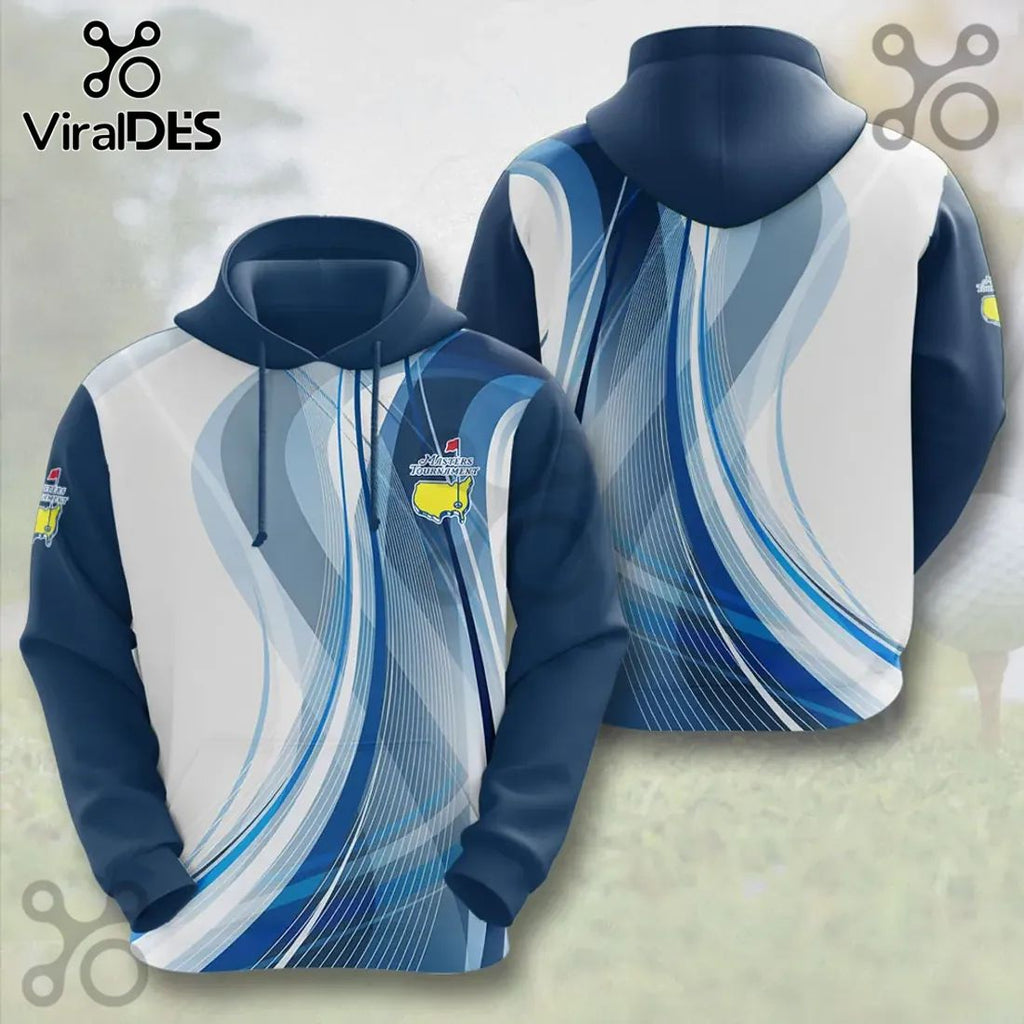 Masters Tournament Golf Abstract Blue Wave Hoodie